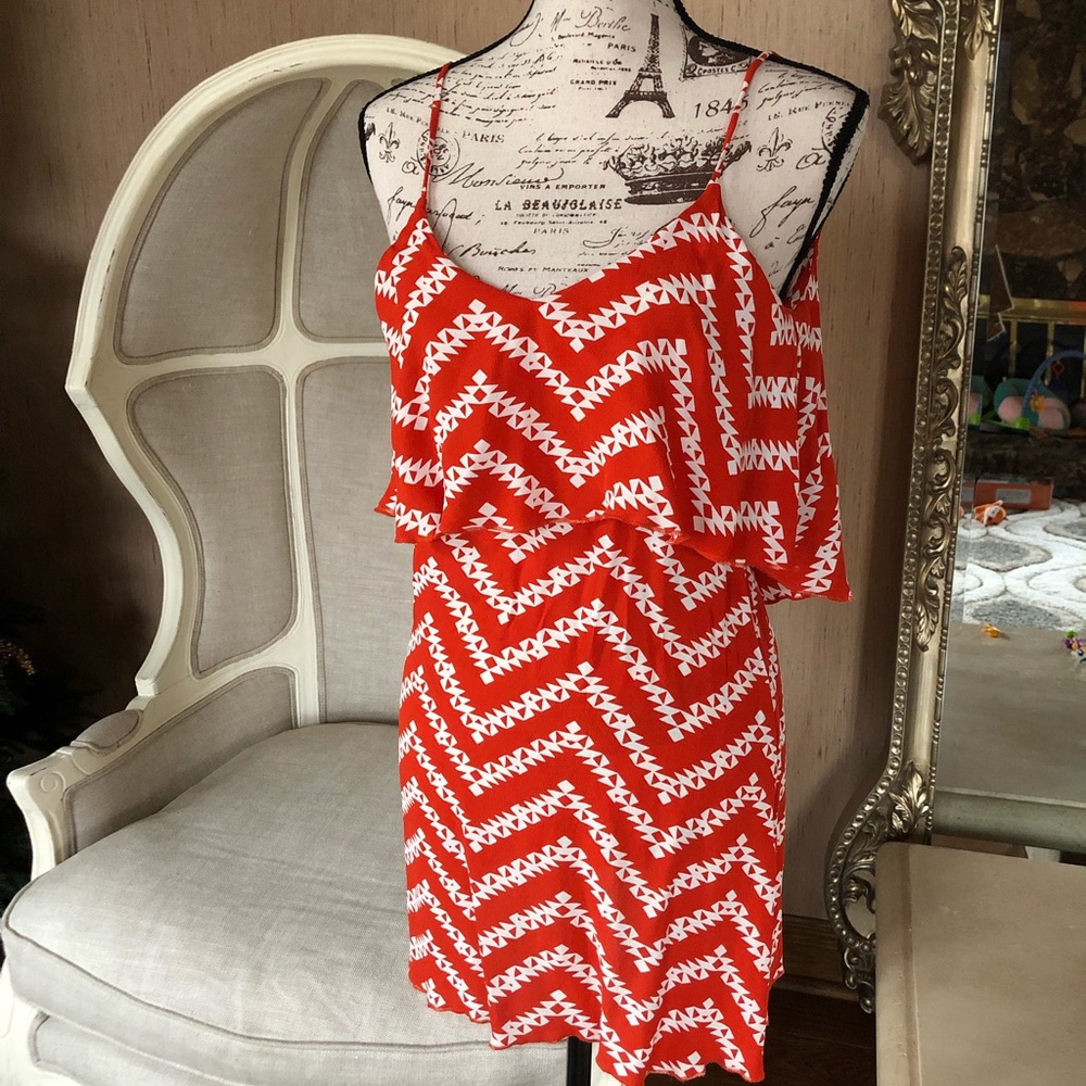 Summer short flowy spaghetti strap dress crepe - Picture 1 of 6